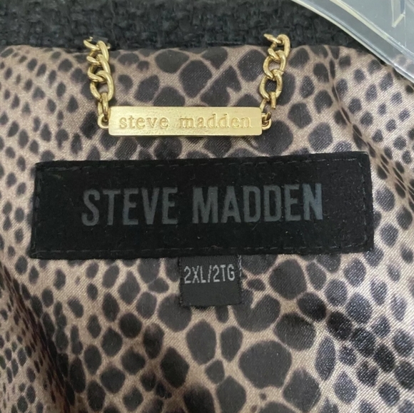 Steve Madden Women's Black Wool Drama Trench Coat 2XL - Picture 3 of 4